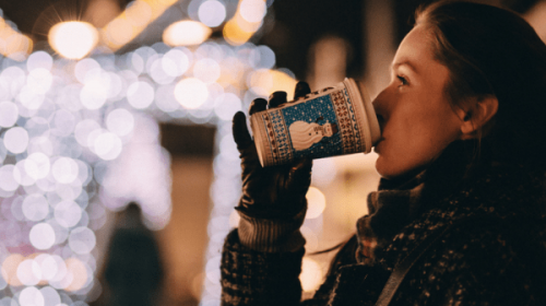 Woman drinking hot chocolate