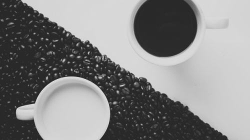 Black and white coffee