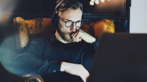 Man looking at laptop