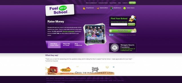 Fuel My School homepage Fuel My School homepage