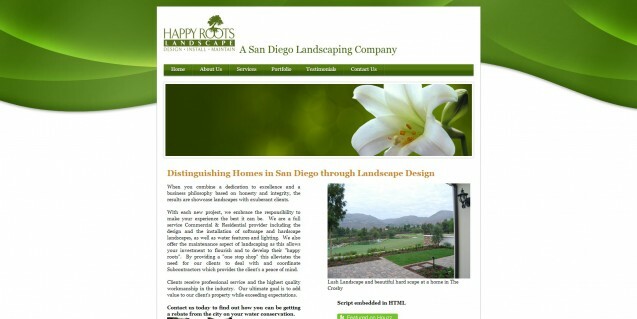 Happy Roots homepage Happy Roots homepage